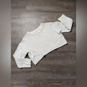 Altar’d State White Cable Knit Sweater Jumper